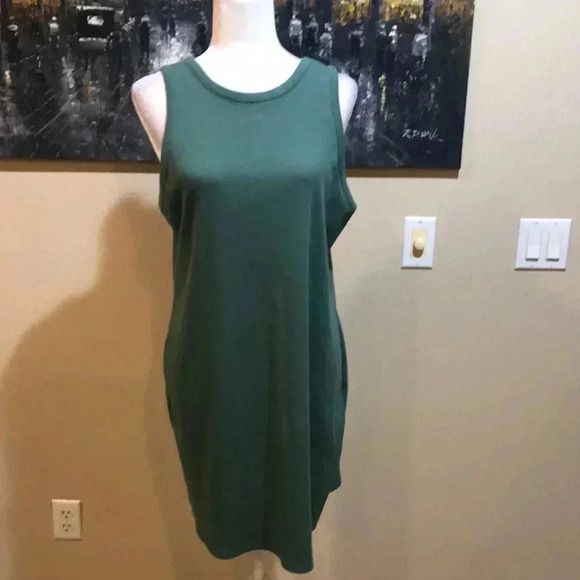Target A New Day Green Sleeveless Midi Length Ribbed Cotton Blend Tank Dress-XXL - Picture 1 of 8